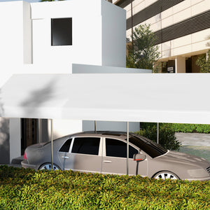 10 x 20 ft Carport Replacement Canopy, UV Resistant Garage Car Cover with Ball Bungee Cords, White, (Only Cover)