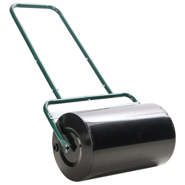 20" Push/Tow Behind Lawn Roller, Heavy Duty Sod Drum Roller Filled with 11 Gal Water/136 Lbs Sand, Grass Flattener for Yard, Patio, Park, Green