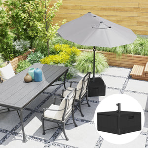Patio Umbrella Base Outdoor Umbrella Stand with Wheels Handles, Patio Umbrella Stand, Filled Up to 176lbs with Stand or 110lbs with Water for Garden, Poolside, Black