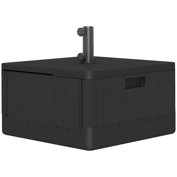 Patio Umbrella Base Outdoor Umbrella Stand with Wheels Handles, Patio Umbrella Stand, Filled Up to 176lbs with Stand or 110lbs with Water for Garden, Poolside, Black