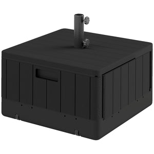 Patio Umbrella Base Outdoor Umbrella Stand with Wheels Handles, Patio Umbrella Stand, Filled Up to 176lbs with Stand or 110lbs with Water for Garden, Poolside, Black