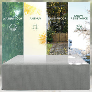 Garden Furniture Cover, Waterproof Anti-UV Large Protective Patio Set Covers, 235 x 190 x 90cm, Grey