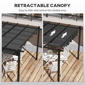 12' x 20' Retractable Pergola Canopy, Aluminum Pergola, Outdoor Sun Shade Shelter for Grill, Patio, Garden, Deck