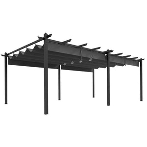 12' x 20' Retractable Pergola Canopy, Aluminum Pergola, Outdoor Sun Shade Shelter for Grill, Patio, Garden, Deck