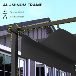 12' x 20' Retractable Pergola Canopy, Aluminum Pergola, Outdoor Sun Shade Shelter for Grill, Patio, Garden, Deck