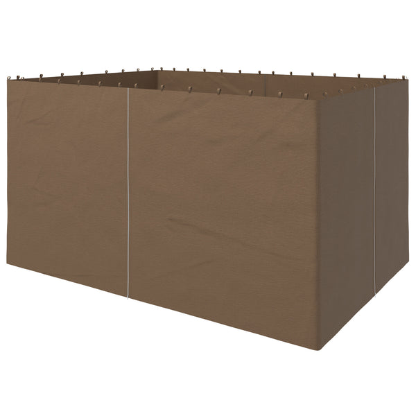 4 Pack Replacement Gazebo Curtains Privacy Panel for Most 3 x 4m Gazebo Canopy Pavillion Outdoor Shelter Sidewalls Accessories Dark Brown