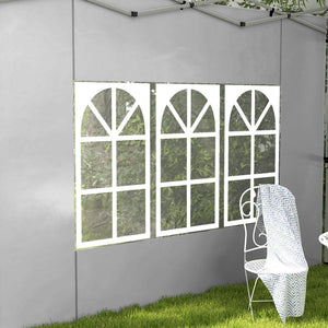 Gazebo Side Panels with Window for 3x3(m) or 3x4m Pop Up Gazebo, 2 Pack Sides Replacement, Grey