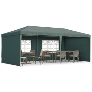 6 x 3 m Party Tent Gazebo Marquee Outdoor Patio Canopy Shelter with Windows and Side Panels Green