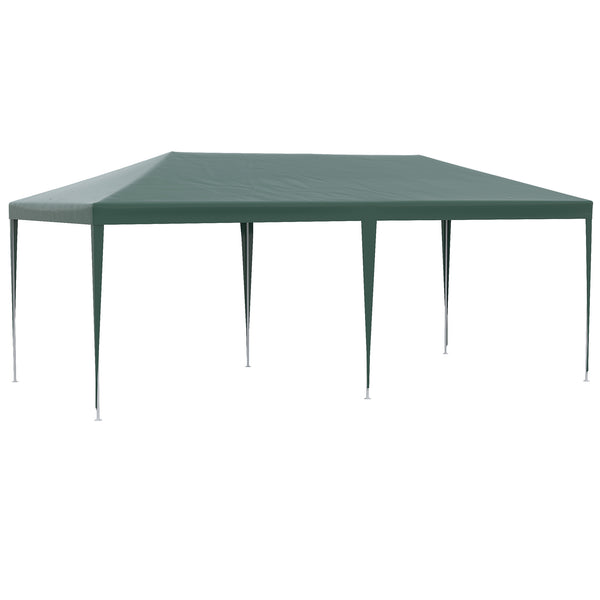 6 x 3 m Party Tent Gazebo Marquee Outdoor Patio Canopy Shelter with Windows and Side Panels Green
