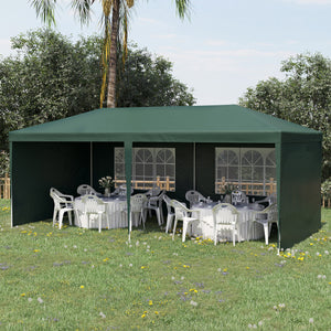 6 x 3 m Party Tent Gazebo Marquee Outdoor Patio Canopy Shelter with Windows and Side Panels Green