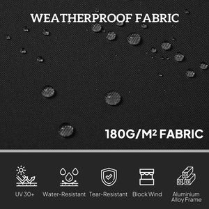Patio Retractable Double Side Awning, 79"x236" Outdoor Privacy Screen, UV Resistant, Waterproof Room Divider Sun Shade Wind Screen for Garden, Balcony, Black