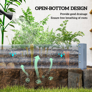 Galvanized Raised Garden Bed, 8 x 4 x 1 FT Rectangular Planter Box, Reinforced Outdoor Raised Bed with Open Bottom for Vegetables, Flowers, Herbs, Silver