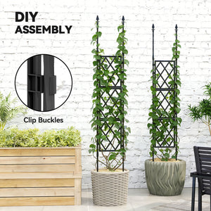 Foldable Garden Trellis, Lattice Climbing Support Trellis for Garden, DIY Assembly for Vines, Vegetables, Flowers, Fruits, 85 x 197 cm, Black
