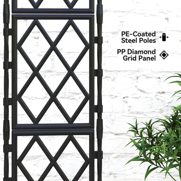 Foldable Garden Trellis, Lattice Climbing Support Trellis for Garden, DIY Assembly for Vines, Vegetables, Flowers, Fruits, 85 x 197 cm, Black