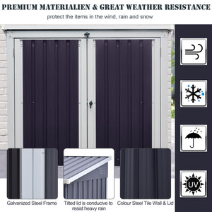 5ft x 3ft Garden Storage Shed, Outdoor Garbage Bin Storage Shed with Lockable Doors and Lid for Trash Can, Garden Tools, Black
