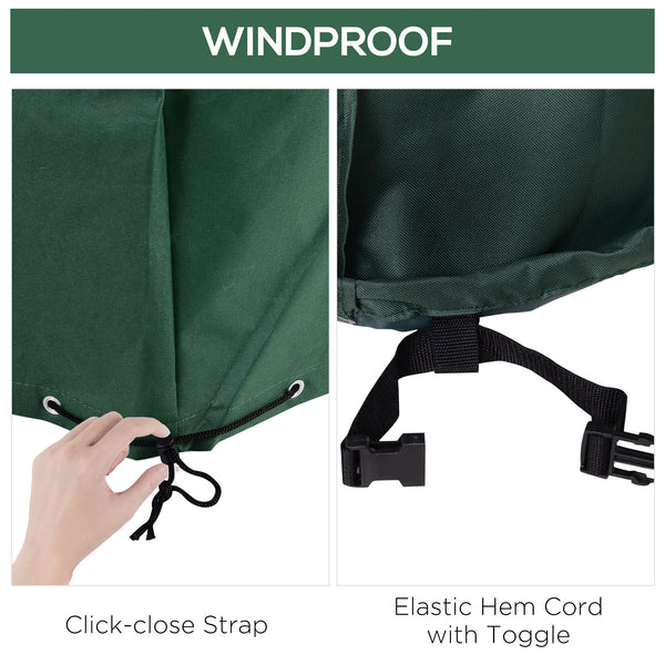 7.5 x 7.5FT Large Patio Garden Furniture Set Cover 600D Oxford Square Waterproof, Green