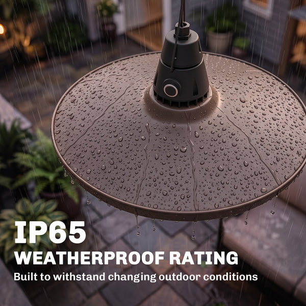 1500W Electric Patio Heater, IP65 Hanging Infrared Outdoor Heater with Carbon Fiber Tube, LED Screen, Remote Control for Garage, Patios, Gazebo, Balcony, Black