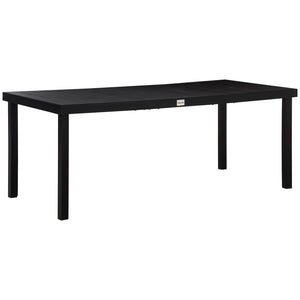 75" x 35" Outdoor Dining Table for 8 People, Rectangular Aluminum Frame Garden Table with All-Weather Faux Wood Top for Garden, Lawn, Patio, Black
