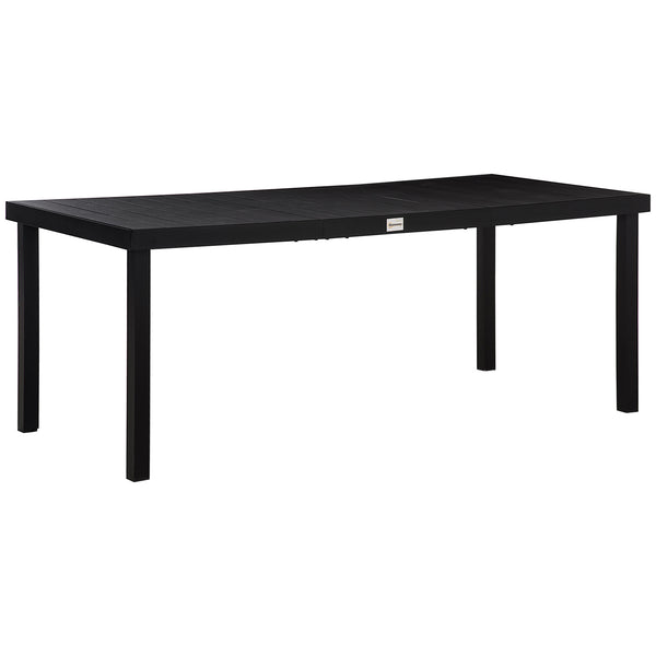 75" x 35" Outdoor Dining Table for 8 People, Rectangular Aluminum Frame Garden Table with All-Weather Faux Wood Top for Garden, Lawn, Patio, Black
