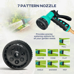 Retractable Garden Hose Reel, 1/2 in x 65ft Wall Mounted Water Hose Reel with 7- Function Sprayer Nozzle, Auto Rewind, Any Length Lock, 180° Swivel Bracket, Blue