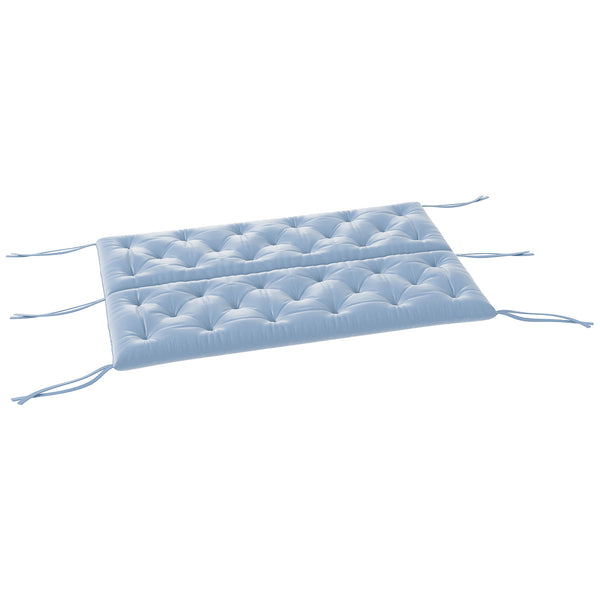 Porch Swing Cushion Garden Bench Cushion with Backrest, Non-Slip 3-Seater Thick Pad, Swing Chair Mat Replacement for Indoor and Outdoor, 59.1" x 38.6", Light Blue