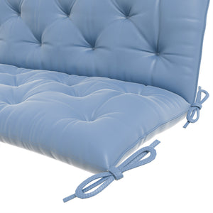 Porch Swing Cushion Garden Bench Cushion with Backrest, Non-Slip 3-Seater Thick Pad, Swing Chair Mat Replacement for Indoor and Outdoor, 59.1" x 38.6", Light Blue