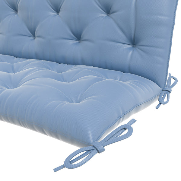 Porch Swing Cushion Garden Bench Cushion with Backrest, Non-Slip 3-Seater Thick Pad, Swing Chair Mat Replacement for Indoor and Outdoor, 59.1" x 38.6", Light Blue