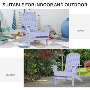 Classic Adirondack Chair Muskoka Chair, Garden Deck Chair with Cup Holder for Patio, Indoor, Backyard, Grey