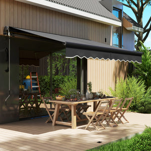 3 x 2.5m Electric Awning with Remote Controller, Aluminium Frame DIY Retractable Awning, UV30+ Sun Shade Canopy for Garden Patio Deck Door Window, Dark Grey