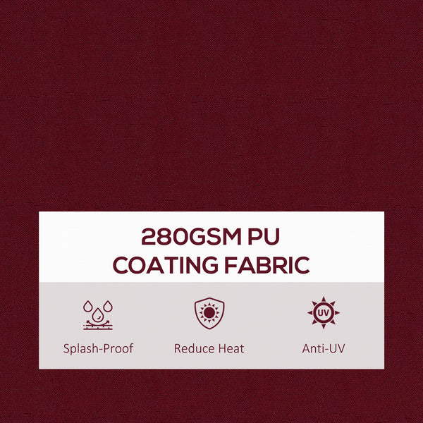  13' x 10' Retractable Awning, Patio Awning Sunshade Shelter with Manual Crank Handle, 280gsm UV Resistant Fabric and Aluminum Frame, for Balcony, Yard, Wine Red