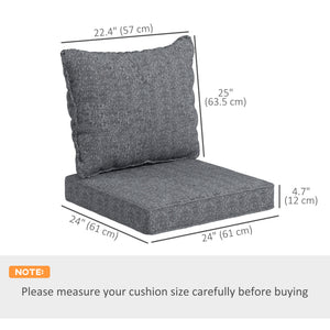 4-Piece Patio Chair Cushions Pillows with Backrest, Seat Replacement Patio Cushions Set for Indoor Outdoor Garden Furniture, Grey