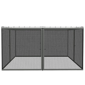 Replacement Mosquito Netting for Gazebo 10' x 13' Black Screen Walls for Canopy with Zippers for Parties and Outdoor Activities, Dark Grey