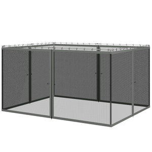 Replacement Mosquito Netting for Gazebo 10' x 13' Black Screen Walls for Canopy with Zippers for Parties and Outdoor Activities, Dark Grey