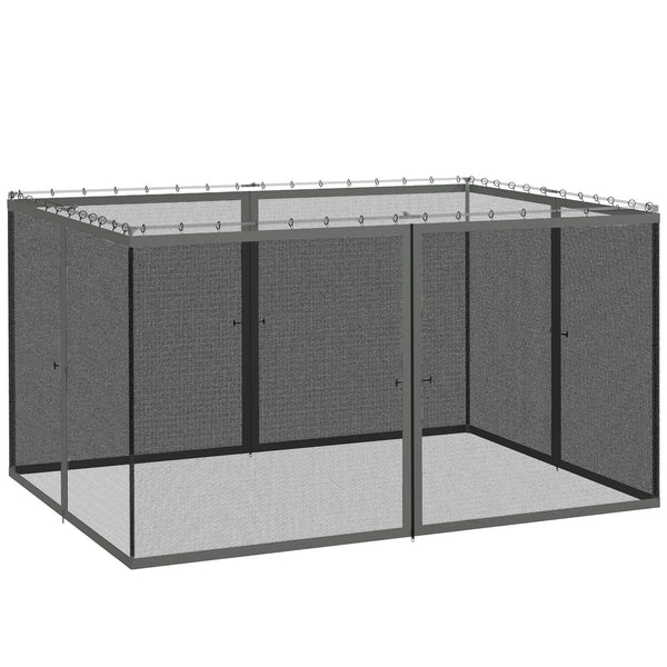 Replacement Mosquito Netting for Gazebo 10' x 13' Black Screen Walls for Canopy with Zippers for Parties and Outdoor Activities, Dark Grey