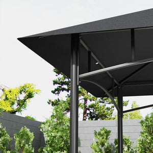 8' x 5' Grill Gazebo, 2-Tier Outdoor BBQ Gazebo with 2 Side Shelves, Storage Baskets and Ceiling Hook for Patio Deck Yard, Dark Gray