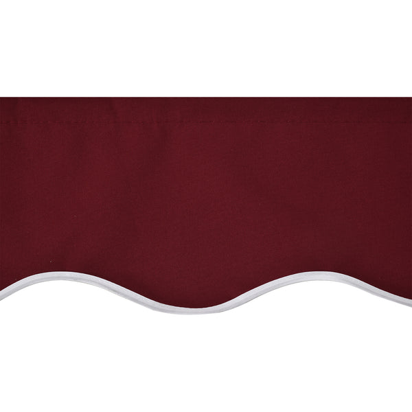 9' x 8' Retractable Awning Fabric Replacement Outdoor Sunshade Canopy Awning Cover, UV Protection, Wine Red