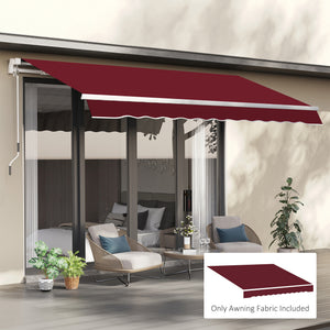9' x 8' Retractable Awning Fabric Replacement Outdoor Sunshade Canopy Awning Cover, UV Protection, Wine Red
