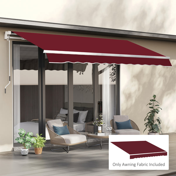 9' x 8' Retractable Awning Fabric Replacement Outdoor Sunshade Canopy Awning Cover, UV Protection, Wine Red