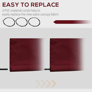 9' x 8' Retractable Awning Fabric Replacement Outdoor Sunshade Canopy Awning Cover, UV Protection, Wine Red