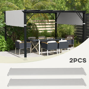 2 Pcs 16 x 4ft Pergola Canopy Replacement, UV Protection Pergola Shade Cover, Easy to Install, for 10 x 10ft Pergola, Light Grey