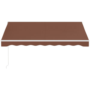 10' x 8' Electric Awning, Retractable Awning Sun Shade Shelter with Remote Controller, Manual Crank Handle and Aluminum Frame, for Deck, Balcony, Yard, Coffee