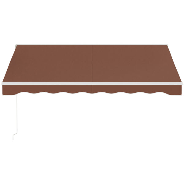 10' x 8' Electric Awning, Retractable Awning Sun Shade Shelter with Remote Controller, Manual Crank Handle and Aluminum Frame, for Deck, Balcony, Yard, Coffee