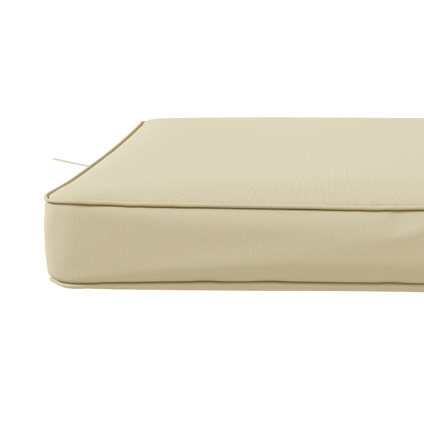 Set of 4 Outdoor Seat Cushions with Ties, Water Repellent Seat Pads for Garden Patio Kitchen Office Chairs, Beige