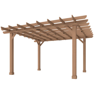 3.6 x 3.6m Graden Pergola Kit, Wooden Pergola Gazebo Grape Trellis with Stable Structure for Climbing Vines Flowers, Dark Brown