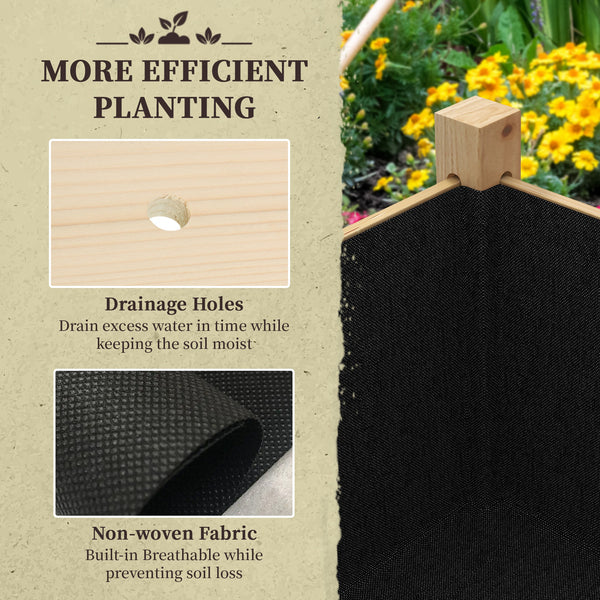 Wooden Raised Garden Bed with Drain Holes, Bed Liner for Vegetables, Flowers, Herbs, Outdoor Elevated Planter Box with Legs for Backyard Patio, 45.3"x21.7"x31.5", Natural