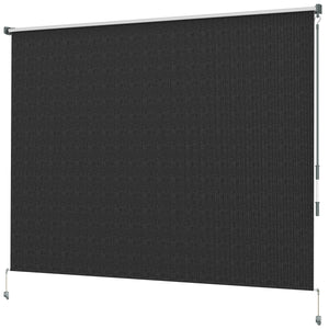 8'W x 6'H Roller Shades, Outdoor Blinds Cordless Roll Up Shade for Porch Balcony Gazebo, Black