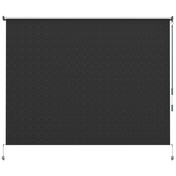 8'W x 6'H Roller Shades, Outdoor Blinds Cordless Roll Up Shade for Porch Balcony Gazebo, Black
