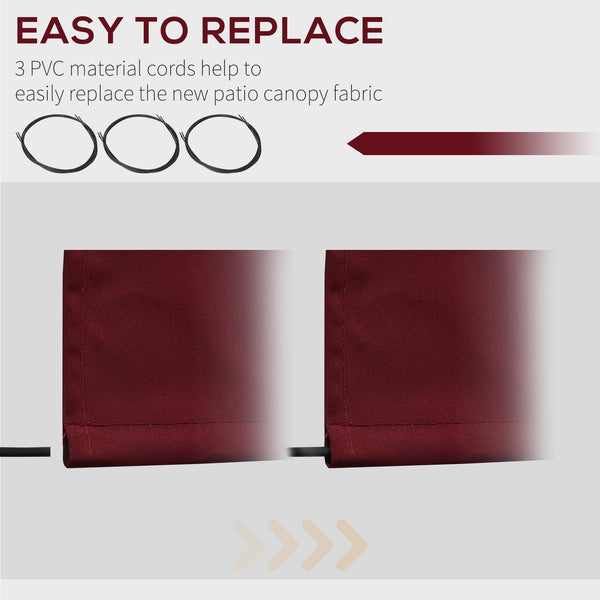 11' x 10' Retractable Awning Fabric Replacement Outdoor Sunshade Canopy Awning Cover, UV Protection, Wine Red