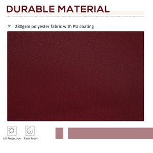 11' x 10' Retractable Awning Fabric Replacement Outdoor Sunshade Canopy Awning Cover, UV Protection, Wine Red