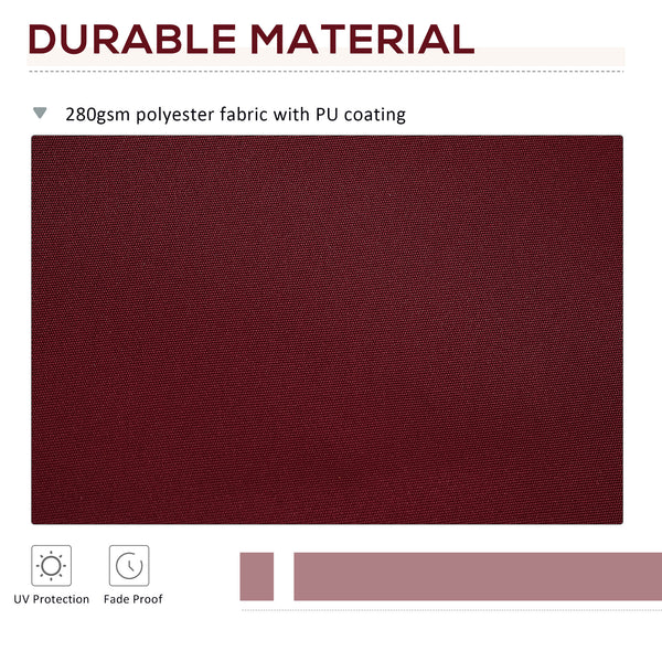11' x 10' Retractable Awning Fabric Replacement Outdoor Sunshade Canopy Awning Cover, UV Protection, Wine Red